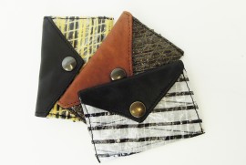 Porte-cartes de visite en voile et cuir