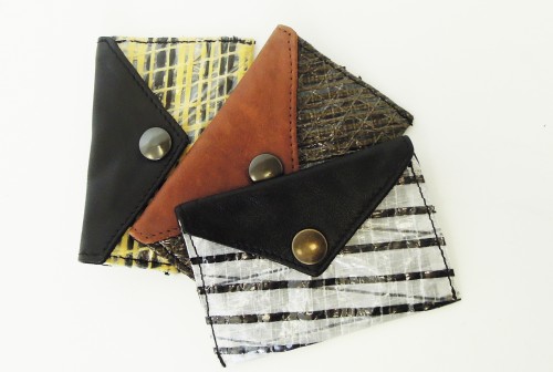 Porte-cartes de visite en voile et cuir